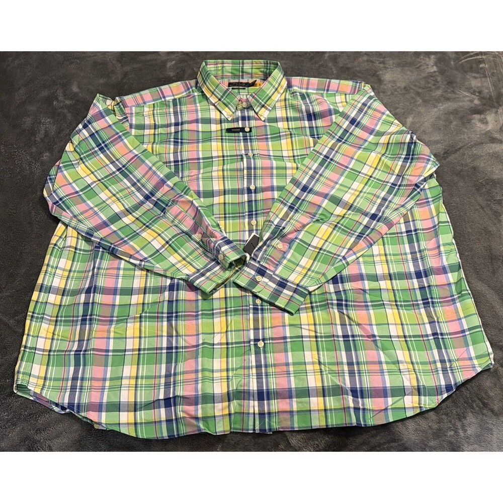 3XB Polo Ralph Lauren Mens Classic Long Sleeve Multi Plaid Performance Shirt